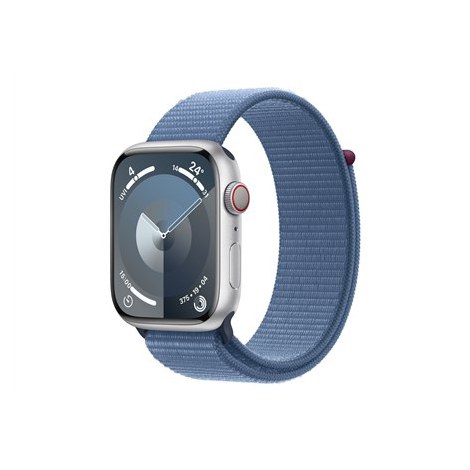 Apple Series 9 (GPS + Cellular) Inteligentny zegarek 4G Wykonane w 100% z aluminium pochodzącego z recyklingu Zimowy błękit 45 m